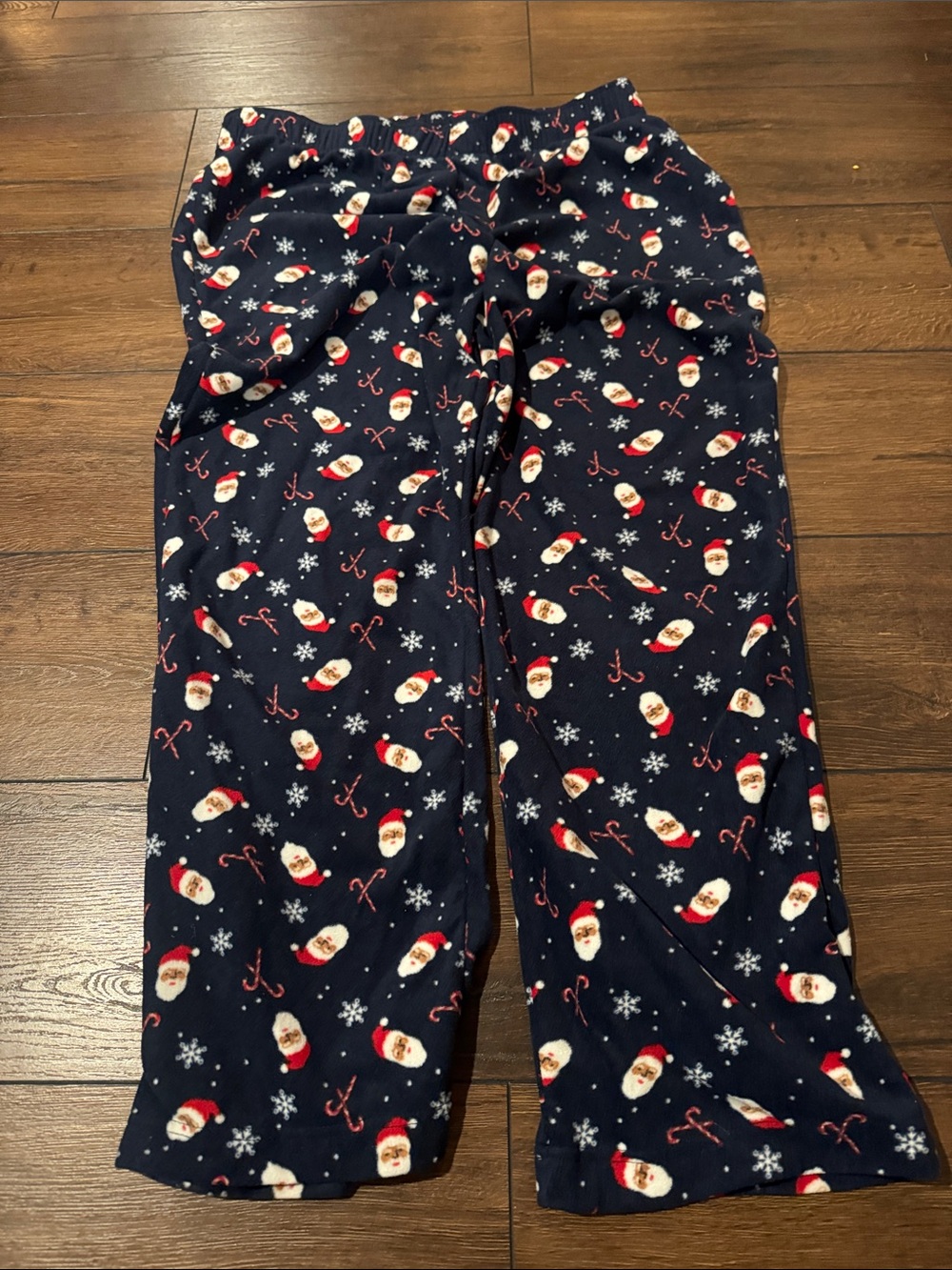 Mens Navy Santa Print Holiday Pajama Pants size large
